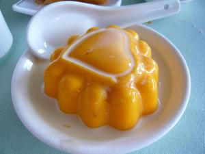 mango pudding from dim sum in Hong Kong